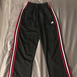 Adidas Youth Black Sweatpants Red&White Stripe SzS